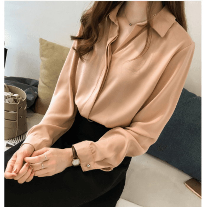 骨格ナチュラルシンプルブラウストップス