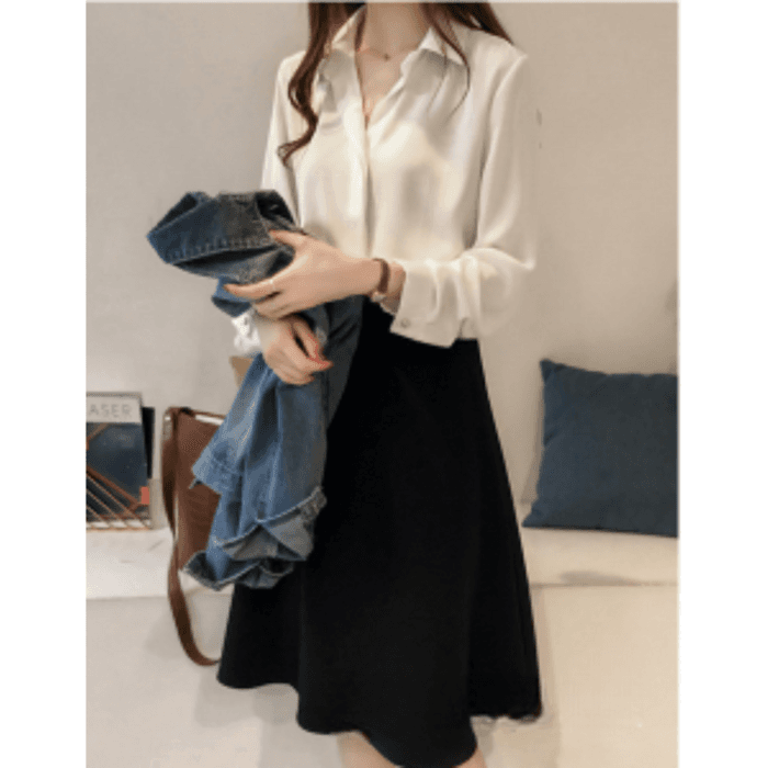 骨格ナチュラルシンプルブラウストップス