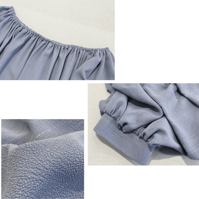 骨格ナチュラル袖フリルブラウストップス