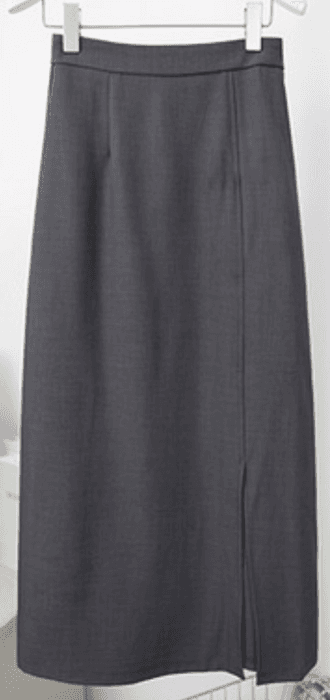 骨格ナチュラルスリットIラインロングスカート