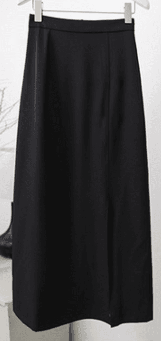 骨格ナチュラルスリットIラインロングスカート