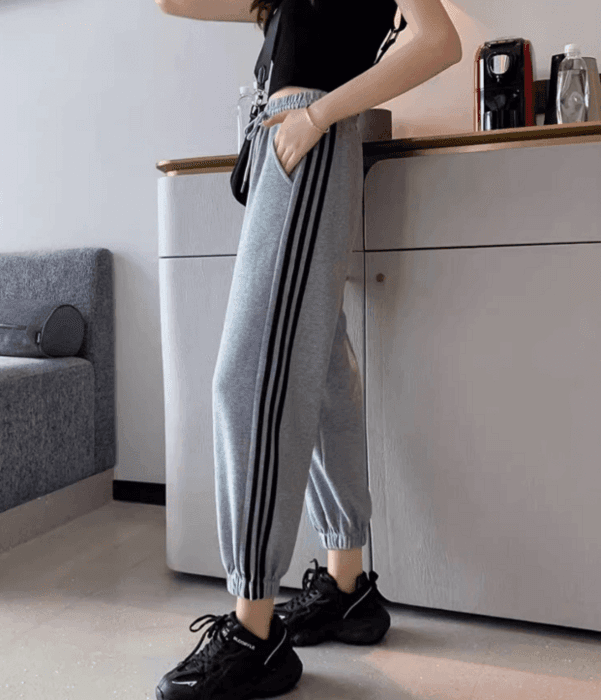骨格ナチュラルサイドラインスウェットパンツ
