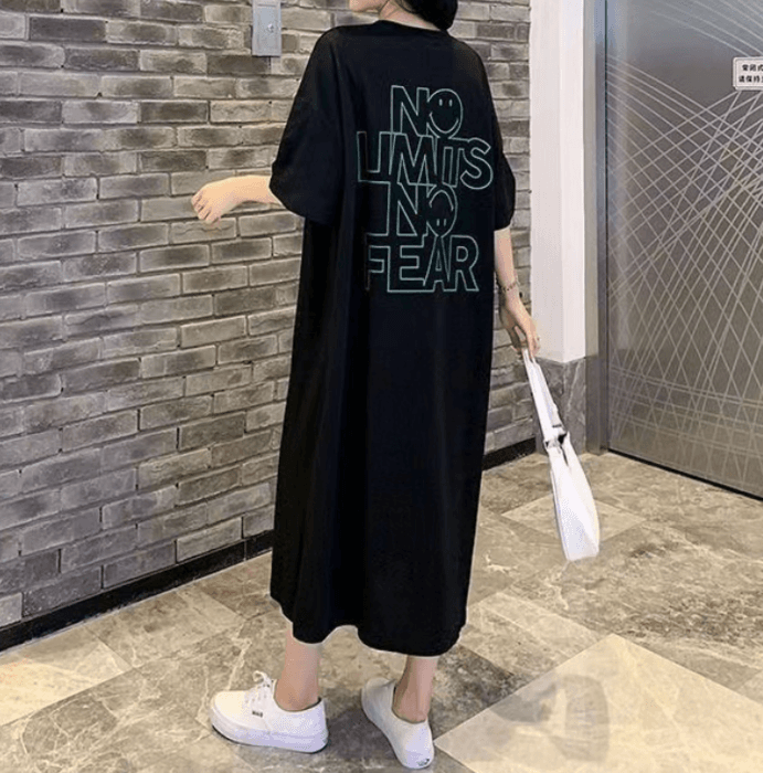 骨格ナチュラルオーバーシルエットロングTワンピース