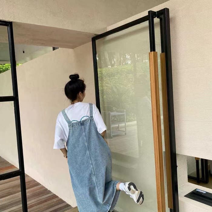 骨格ナチュラルストレートデニムジャンパースカート