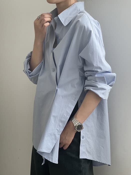 骨格ナチュラルテールカットオーバーシャツ