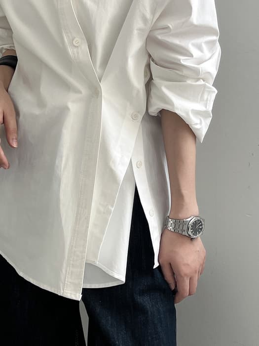 骨格ナチュラルテールカットオーバーシャツ