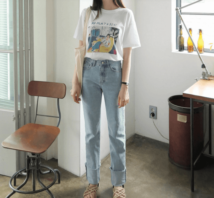 骨格ナチュラルアートプリントTシャツ