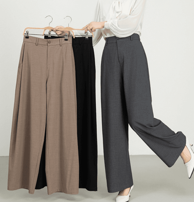 骨格ナチュラルベーシックストレートパンツ