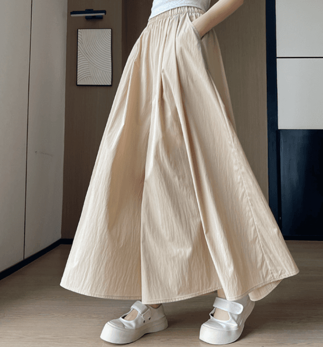 骨格ナチュラルボリュームフレアワイドパンツ