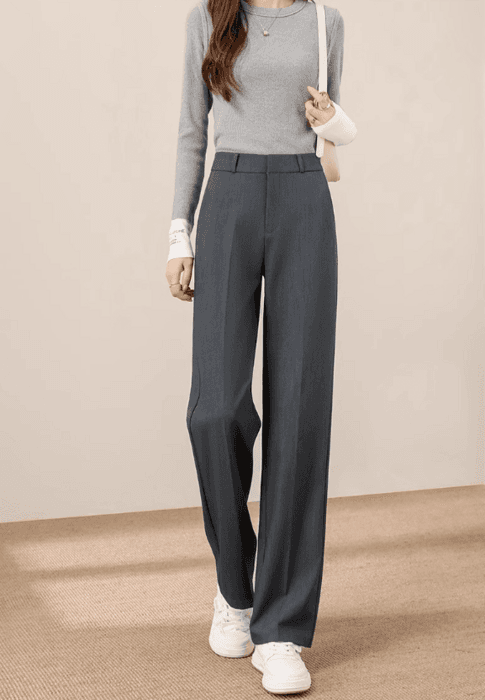 骨格ナチュラルノータックストレートパンツ