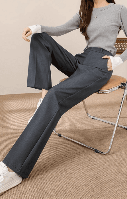 骨格ナチュラルノータックストレートパンツ