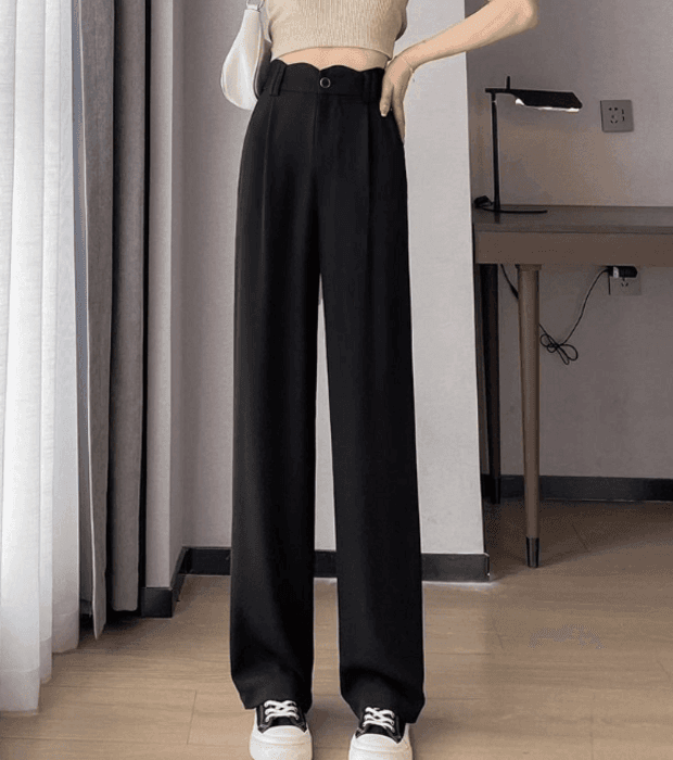 骨格ナチュラルストレートパンツ
