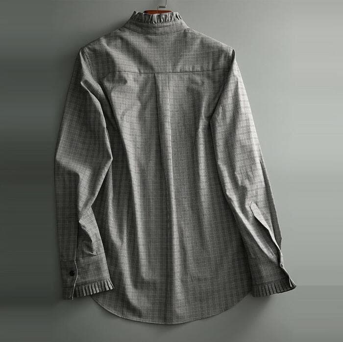 骨格ナチュラルスタンドカラーブラウス