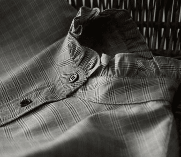 骨格ナチュラルスタンドカラーブラウス