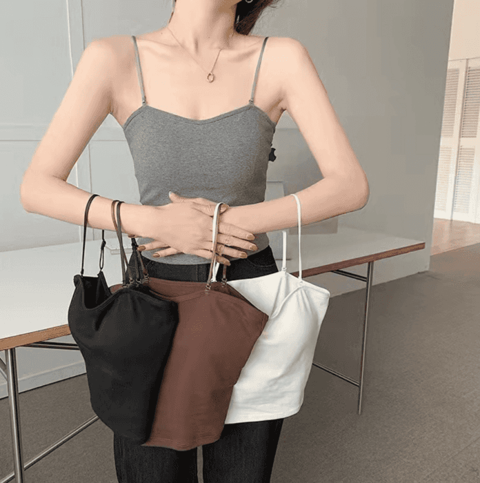 骨格ナチュラルカップ付きショートキャミソール