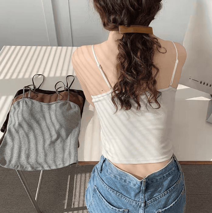 骨格ナチュラルカップ付きショートキャミソール