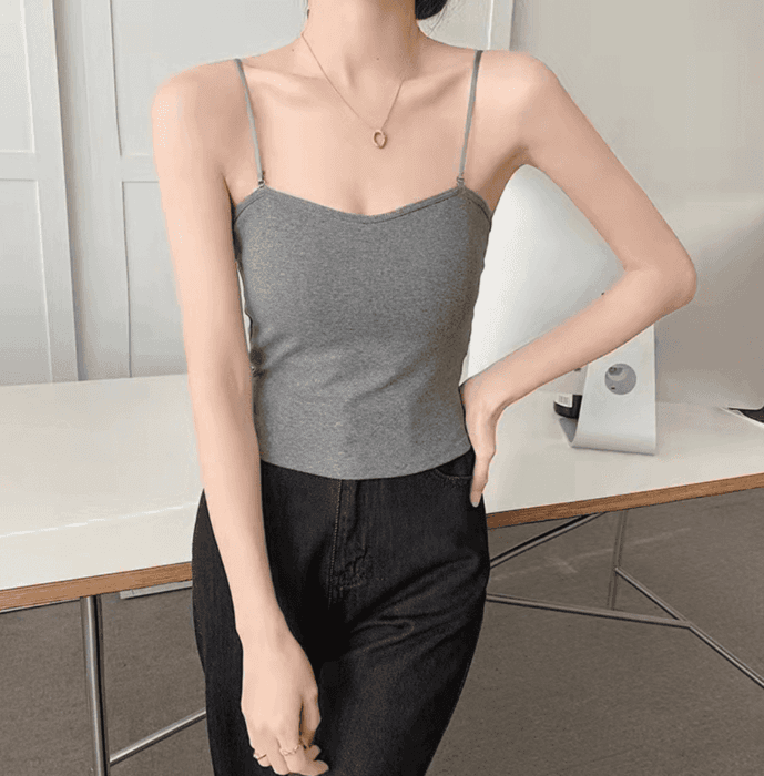 骨格ナチュラルカップ付きショートキャミソール