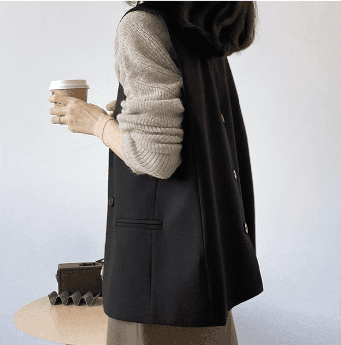骨格ナチュラルシングルブレストジレ