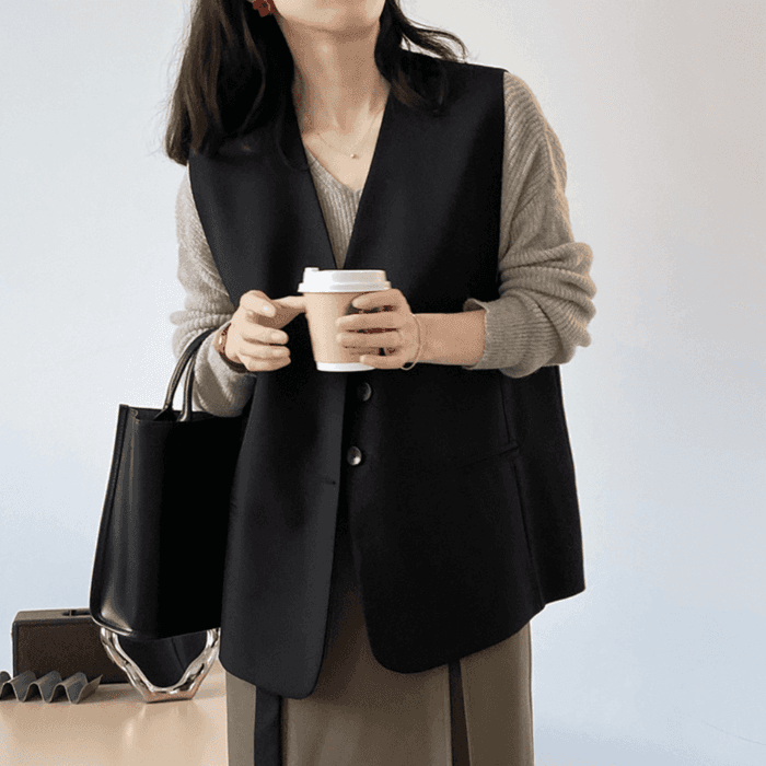 骨格ナチュラルシングルブレストジレ