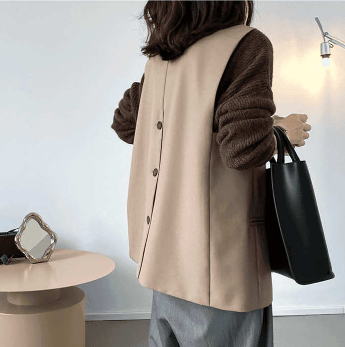 骨格ナチュラルシングルブレストジレ