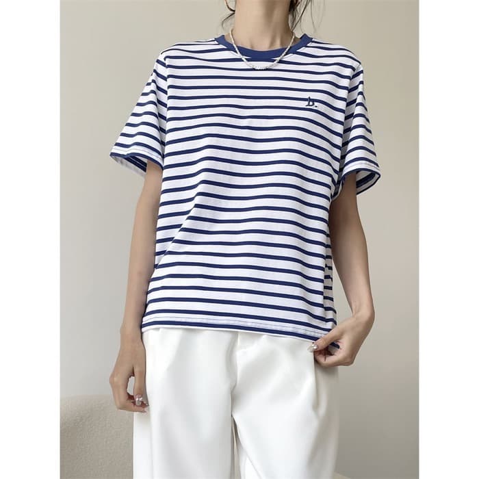 骨格ナチュラルボーダーTシャツ