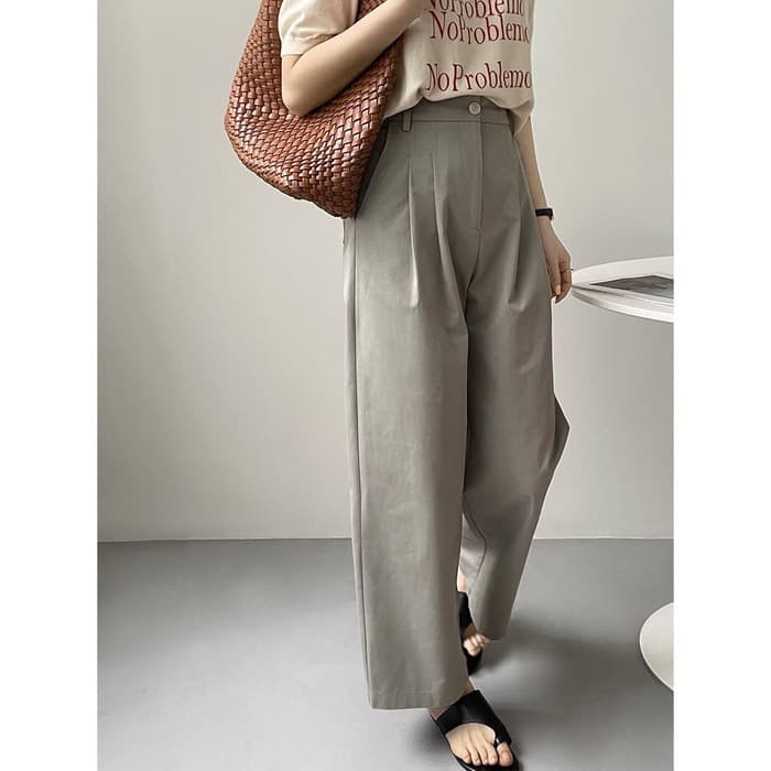 骨格ナチュラルワイドレッグパンツ