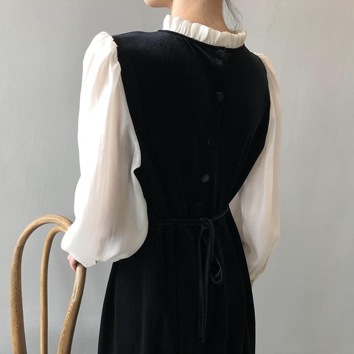 骨格ナチュラルフレンチヘボンスタイルワンピース