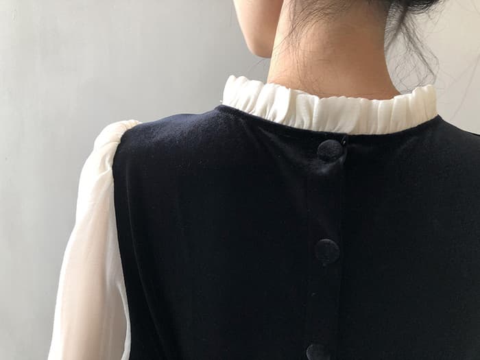 骨格ナチュラルフレンチヘボンスタイルワンピース