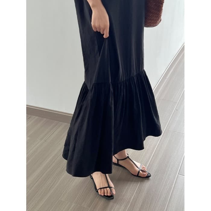 骨格ナチュラルノースリーブマーメイドワンピース