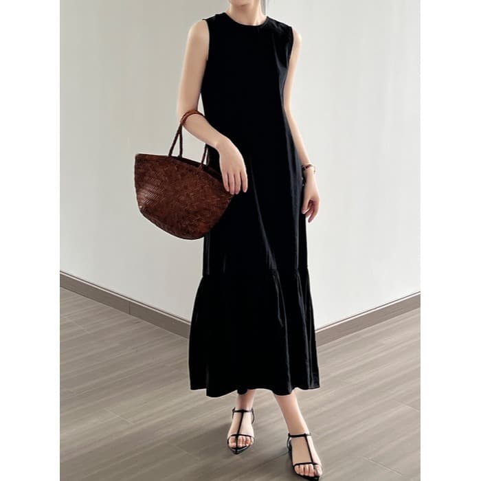 骨格ナチュラルノースリーブマーメイドワンピース