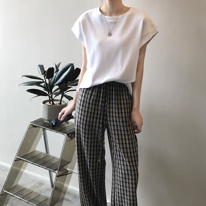 骨格ナチュラルノースリーブオーバーサイズTシャツ