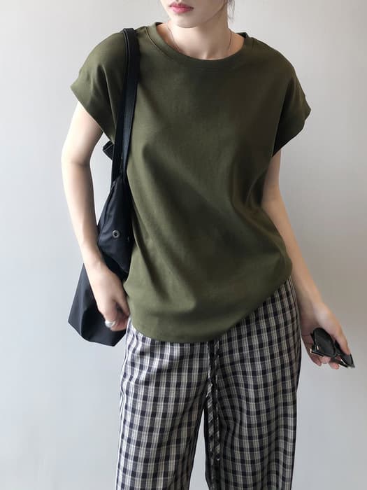 骨格ナチュラルノースリーブオーバーサイズTシャツ