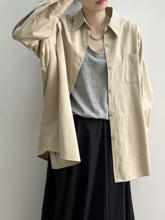 骨格ナチュラルスタイルカジュアルシャツ