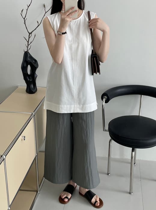 骨格ナチュラルサイドスリットロング丈シャツトップス
