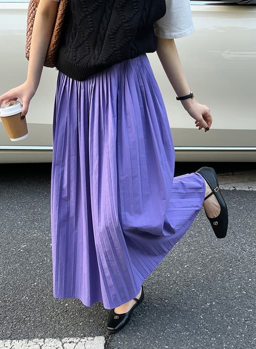骨格ナチュラルパープルフレアスカート