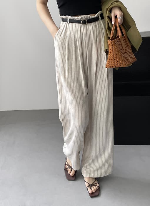 骨格ナチュラルウエストストレートパンツ
