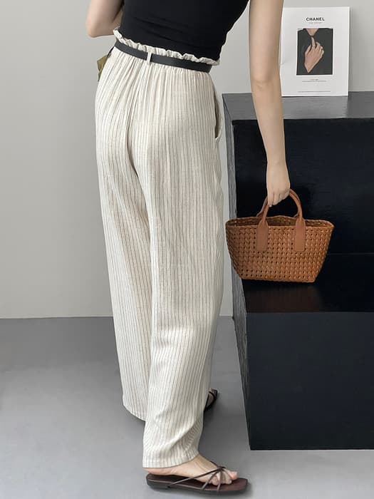骨格ナチュラルウエストストレートパンツ