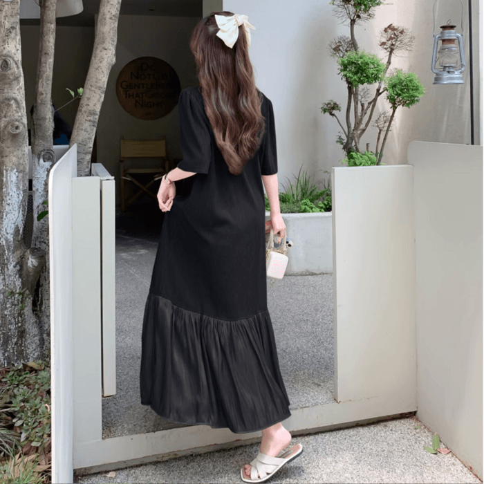 骨格ナチュラルフレア Aライン プリーツワンピース