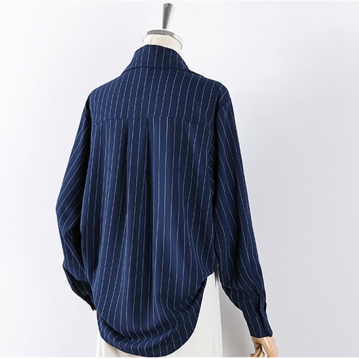 骨格ナチュラルストライプシャツ