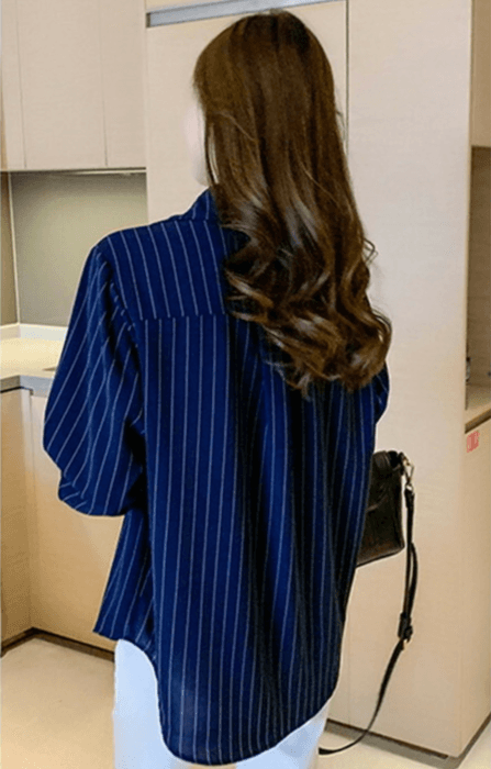 骨格ナチュラルストライプシャツ