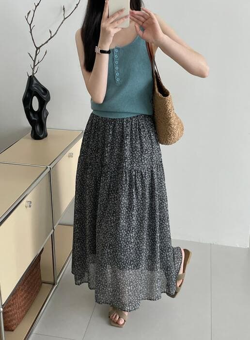 骨格ナチュラル花柄スカート