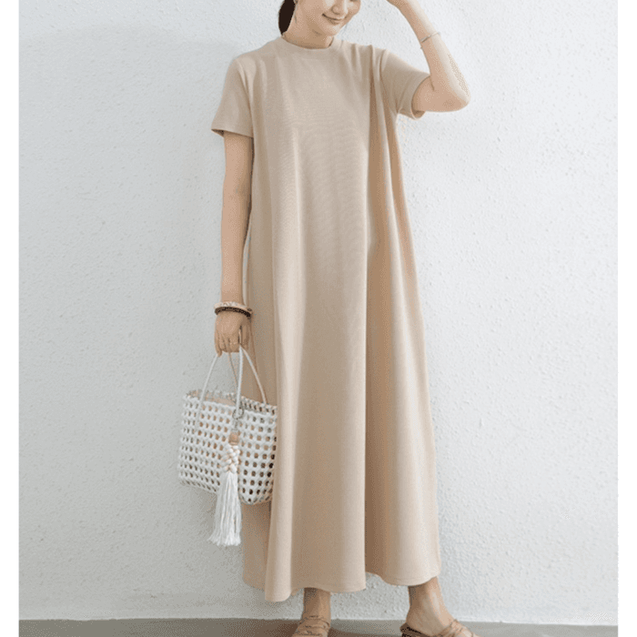 骨格ナチュラルAラインワンピース