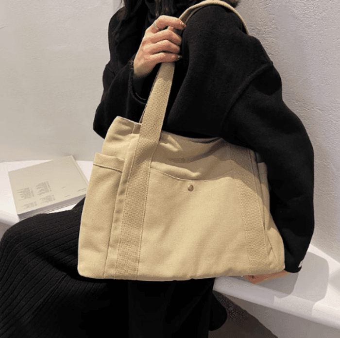 骨格ナチュラルシンプル2wayトートバッグ