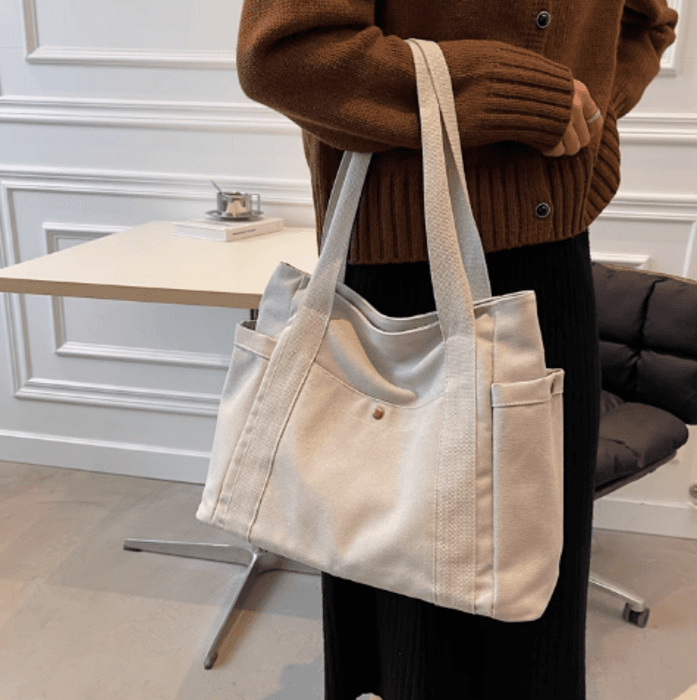 骨格ナチュラルシンプル2wayトートバッグ