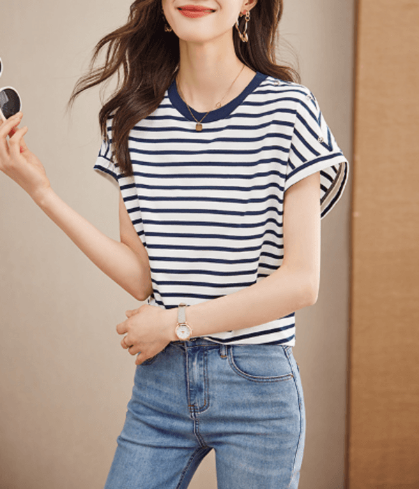 骨格ナチュラルドロップショルダーTシャツトップス