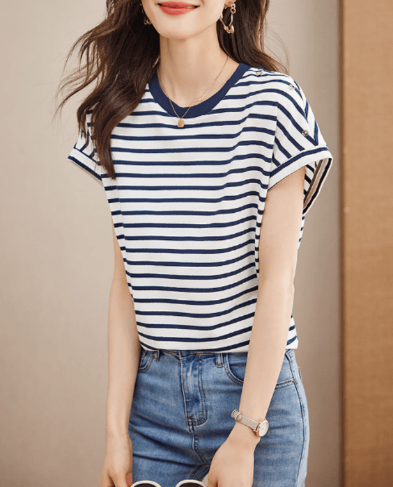 骨格ナチュラルドロップショルダーTシャツトップス