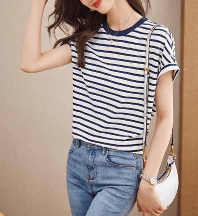 骨格ナチュラルドロップショルダーTシャツトップス