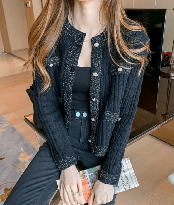 骨格ナチュラルフェミニンニットカーディガン