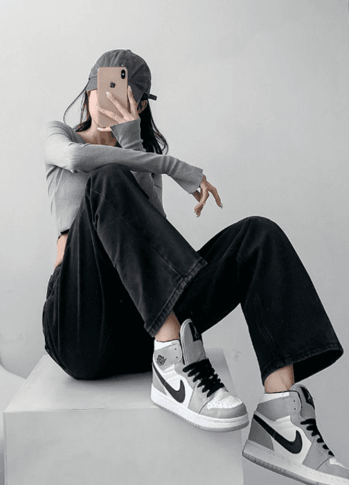 骨格ナチュラルウエストアクセントストレートデニムパンツ
