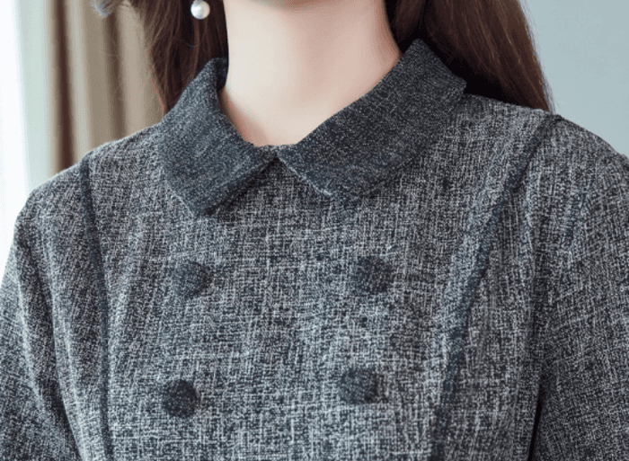 骨格ナチュラルフロントボタンウエストマークワンピース